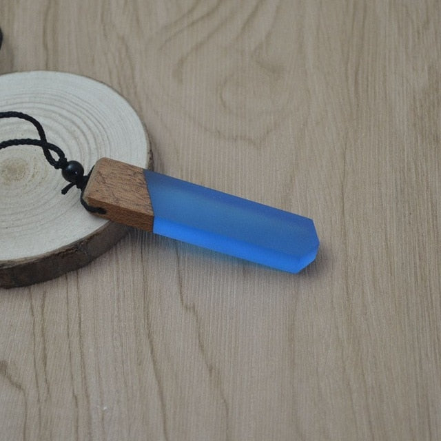 Vintage men & woman fashionable wood pendant necklace, woven rope