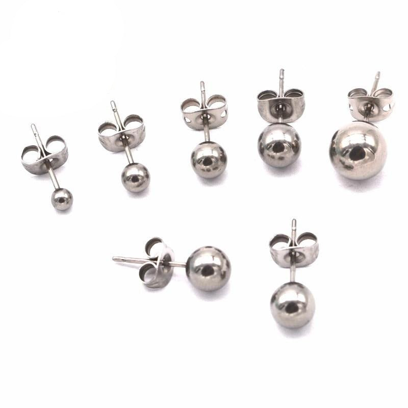 Titanium Ball Earrings Stud - Shopeasywear