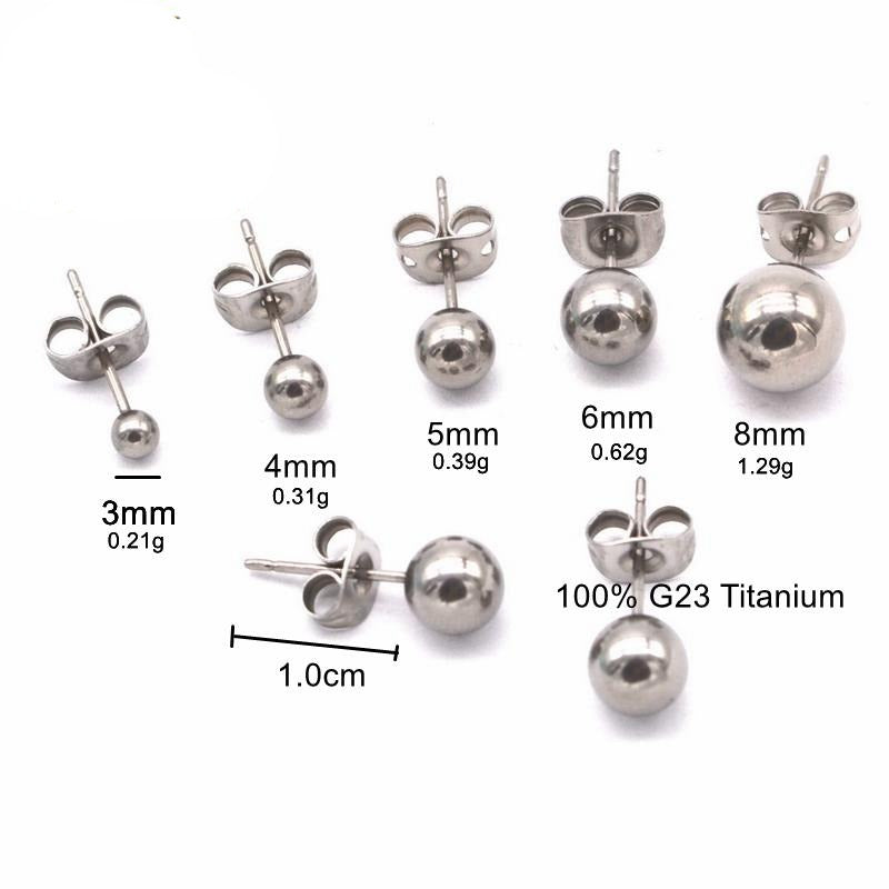 Titanium Ball Earrings Stud - Shopeasywear