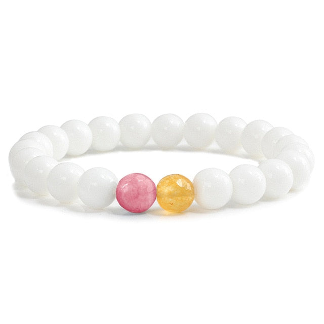 Fashion 8MM White Women Bracelets - Shopeasywear
