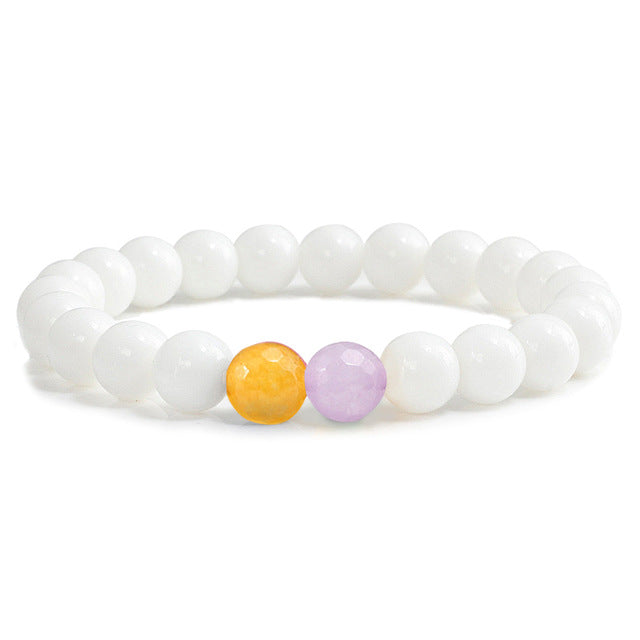 Fashion 8MM White Women Bracelets - Shopeasywear