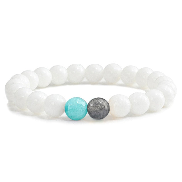 Fashion 8MM White Women Bracelets - Shopeasywear