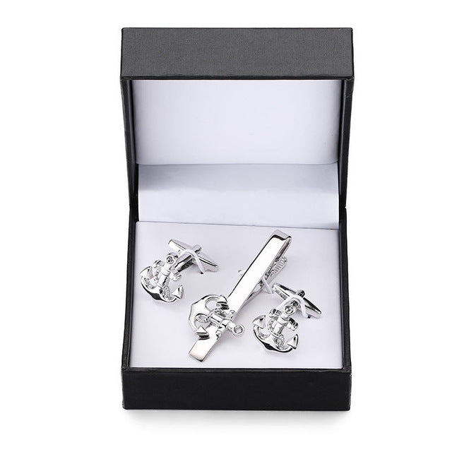 Sax Boat Anchor Luxurious Crystal Tie Clip - Shopeasywear