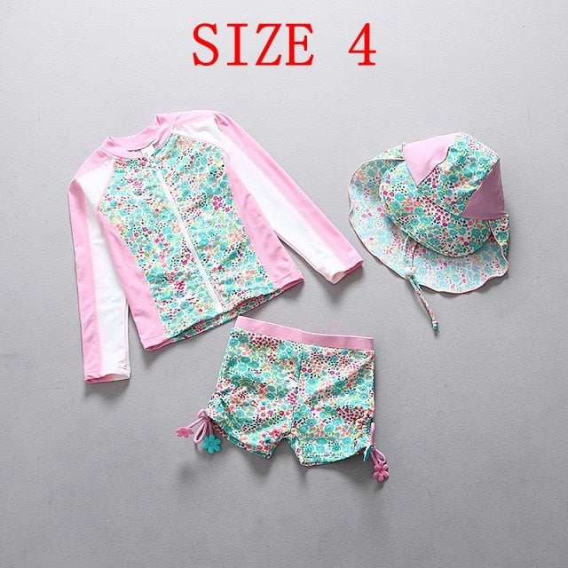 1-14 Years Girl's Flower Swimwear - Jeglow store