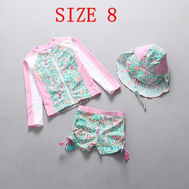 1-14 Years Girl's Flower Swimwear - Jeglow store