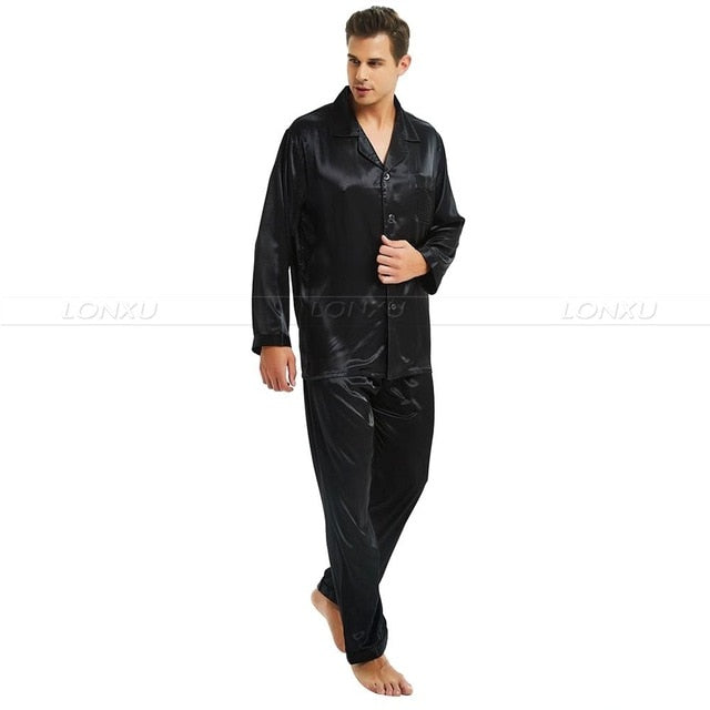 Men's Silk Satin Pajamas Set