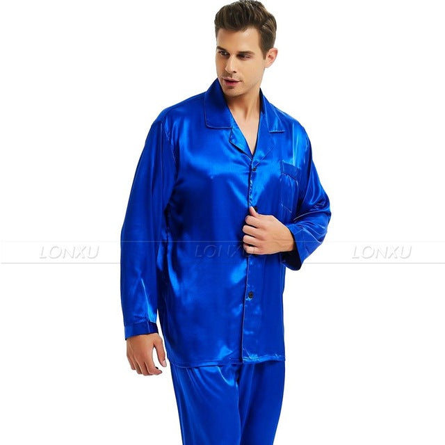 Men's Silk Satin Pajamas Set