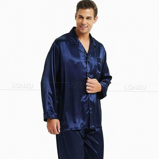 Men's Silk Satin Pajamas Set