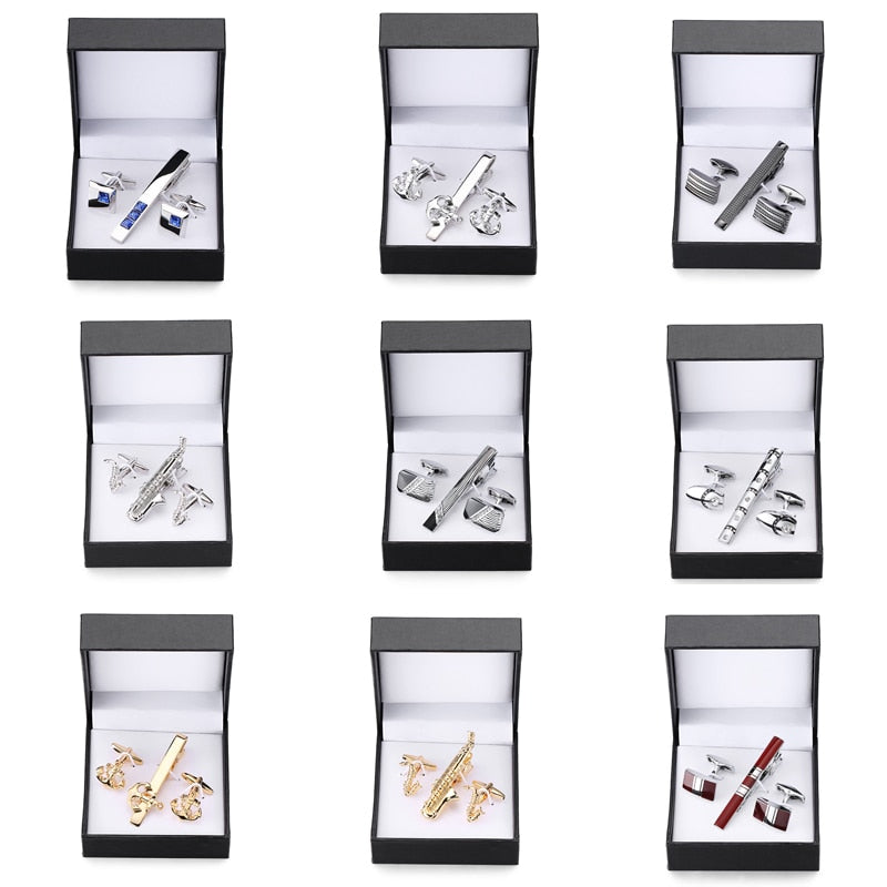 Sax Boat Anchor Luxurious Crystal Tie Clip - Shopeasywear