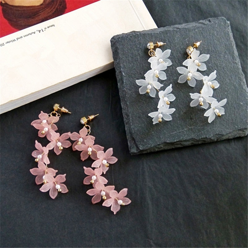 Fashion Trendy earrings flowers stud earrings for women Vintage creative temperament contracted woman stud earrings fine jewelry - Shopeasywear