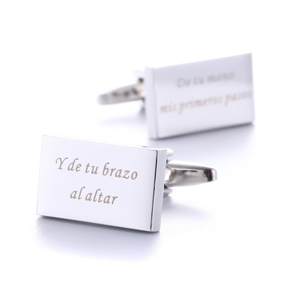 Sliver Customized Engraved Cufflink - Shopeasywear