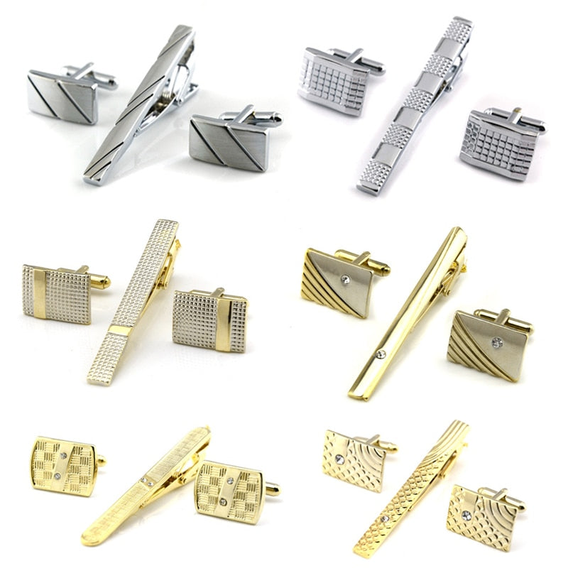 Gold Tie Clip and Cufflink Set For Men - Shopeasywear