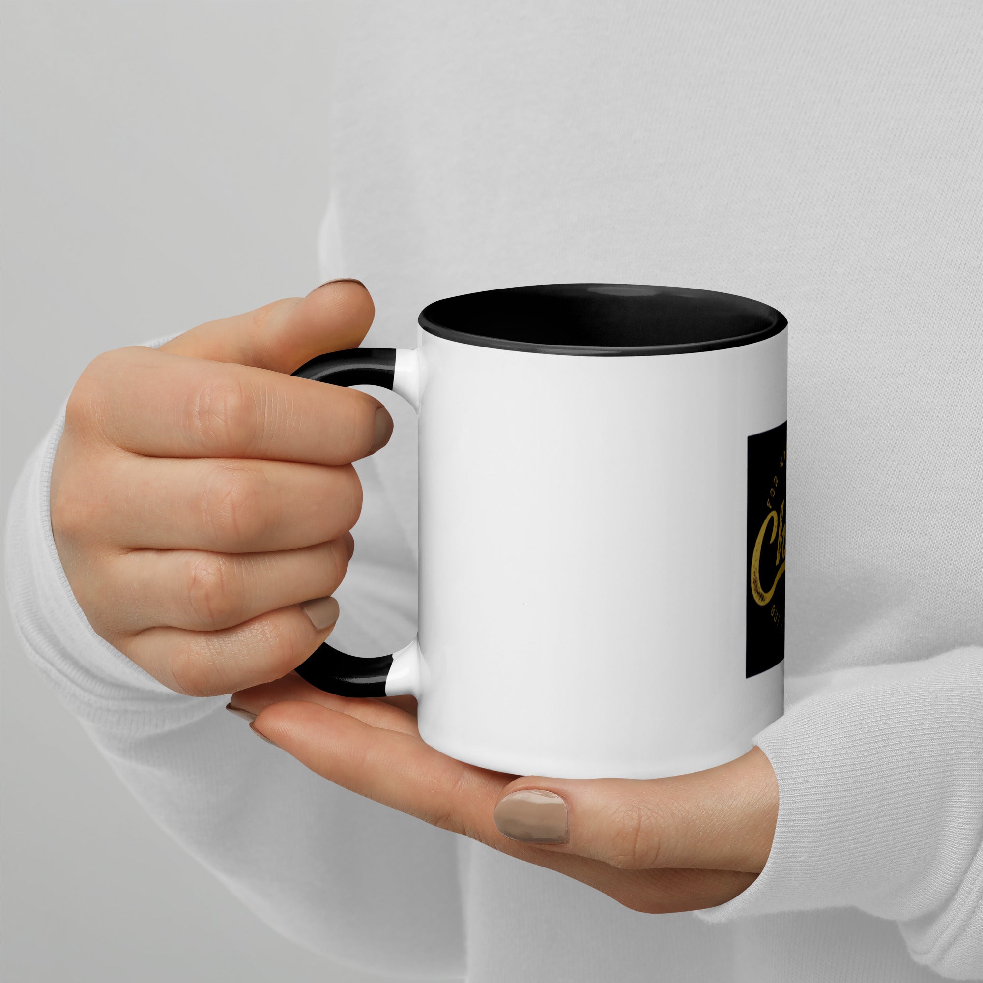 Custom Religious Coffee Mug with Color yellow gold  Inside