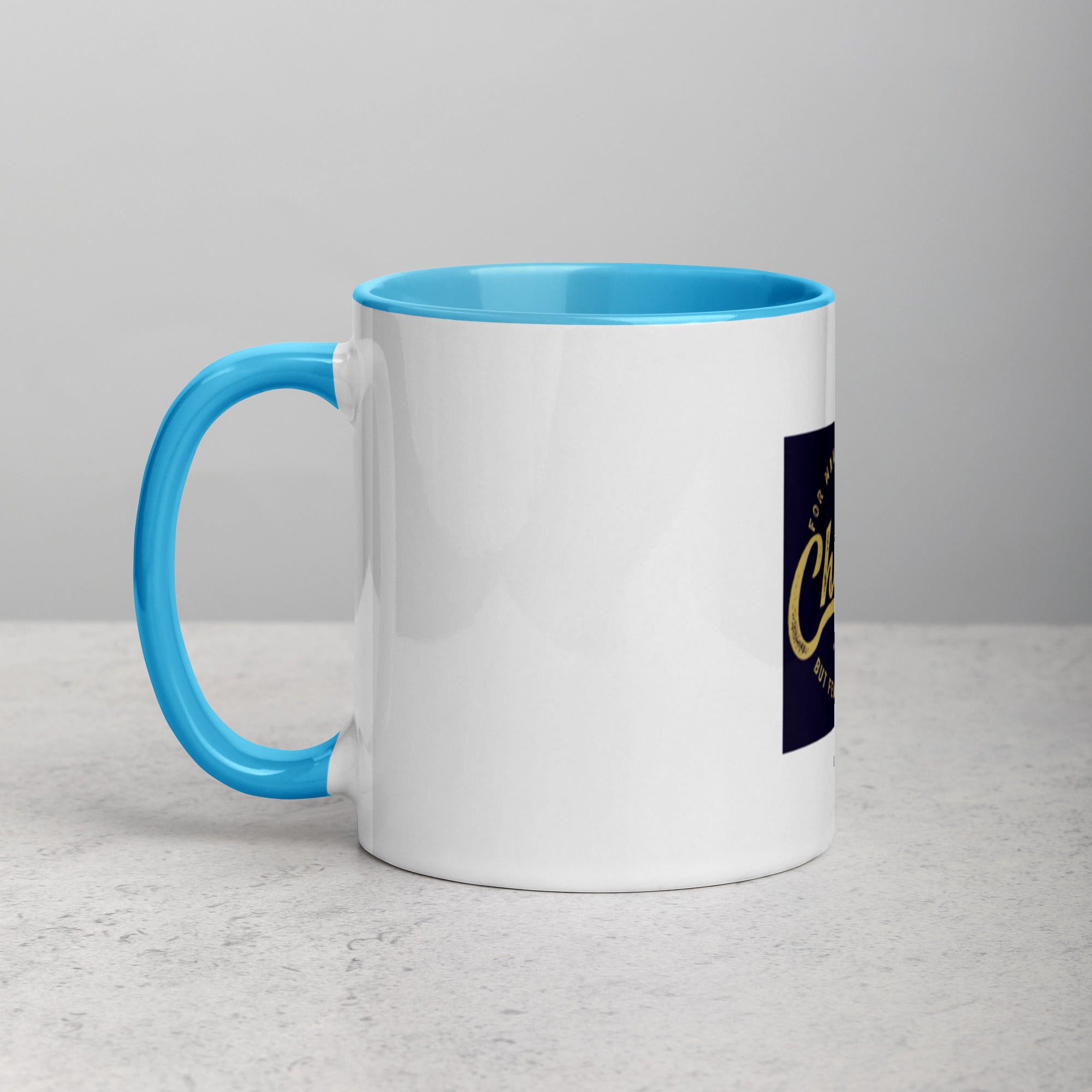 Custom Religious Coffee Mug with Color yellow gold  Inside