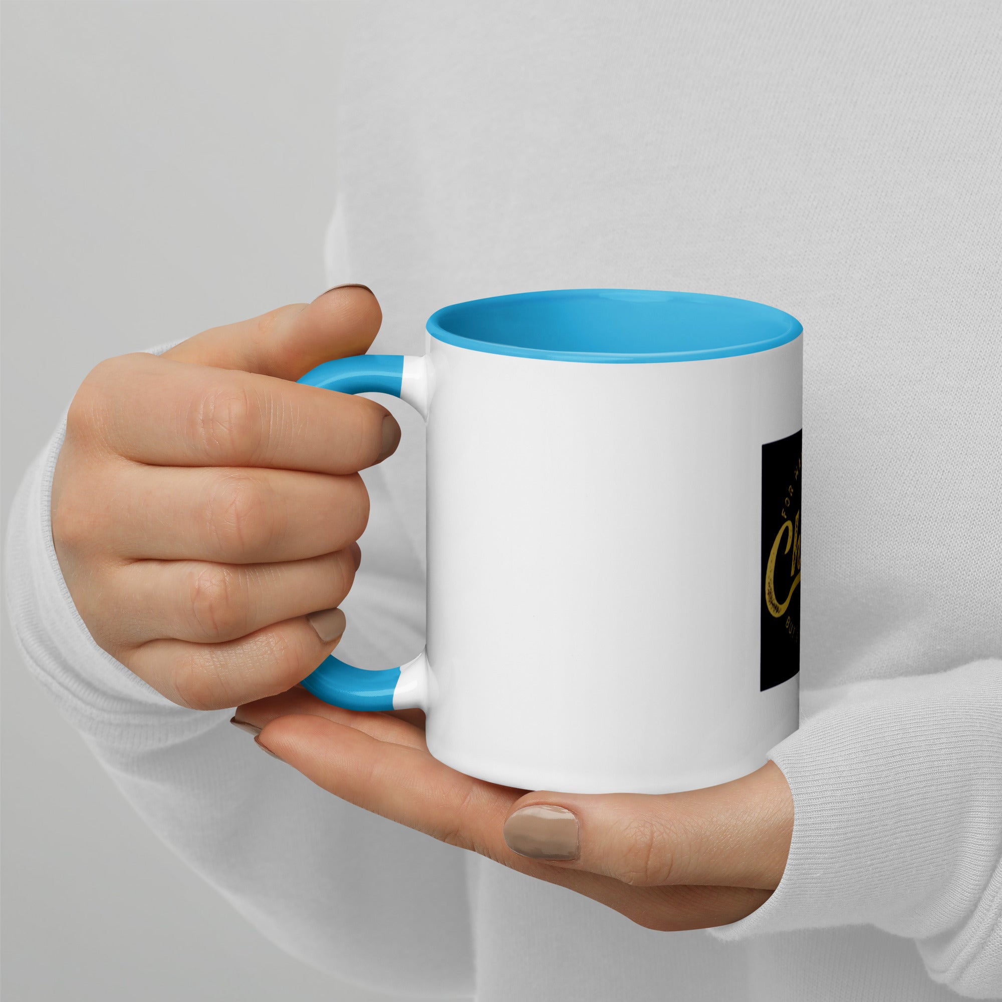 Custom Religious Coffee Mug with Color yellow gold  Inside