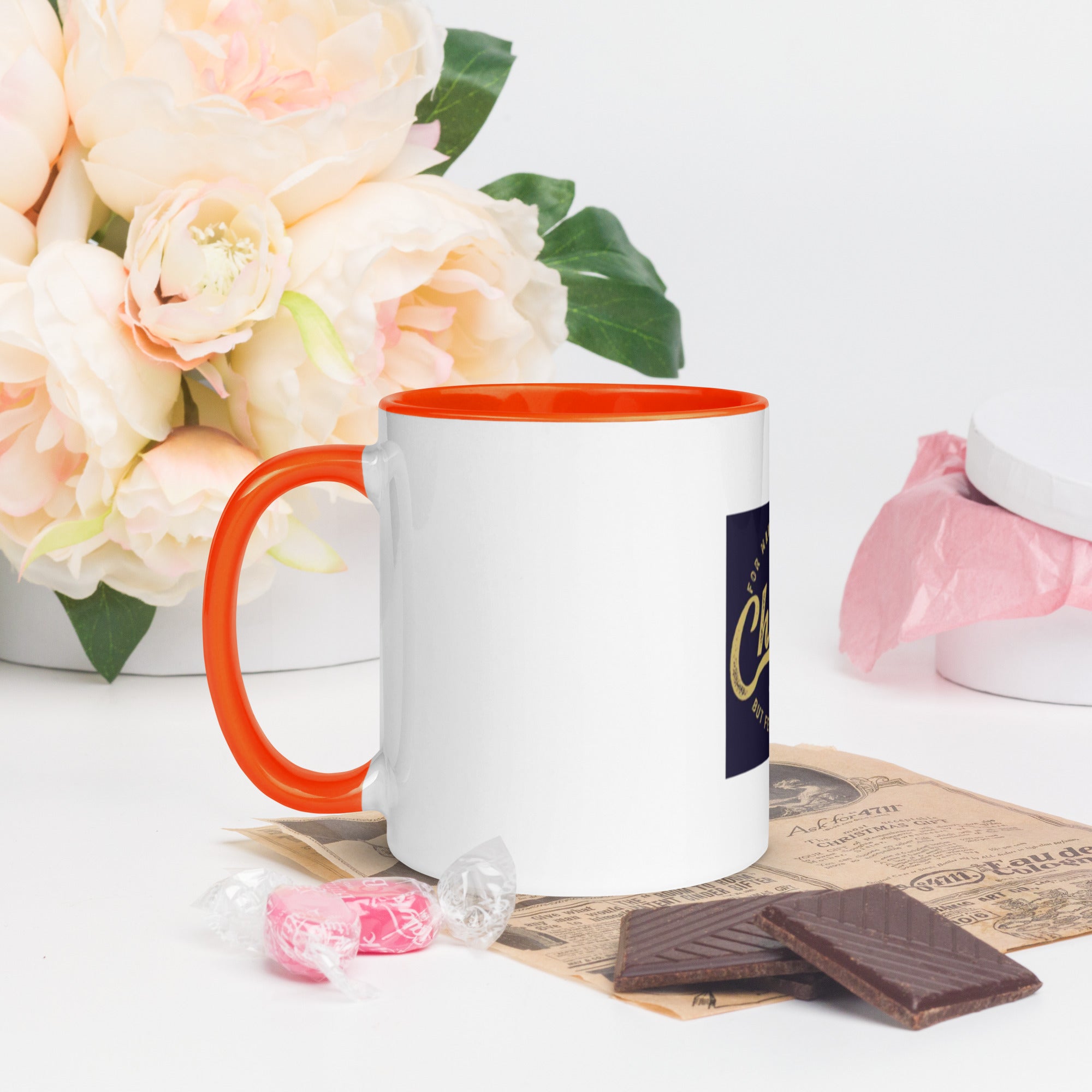 Custom Religious Coffee Mug with Color yellow gold  Inside