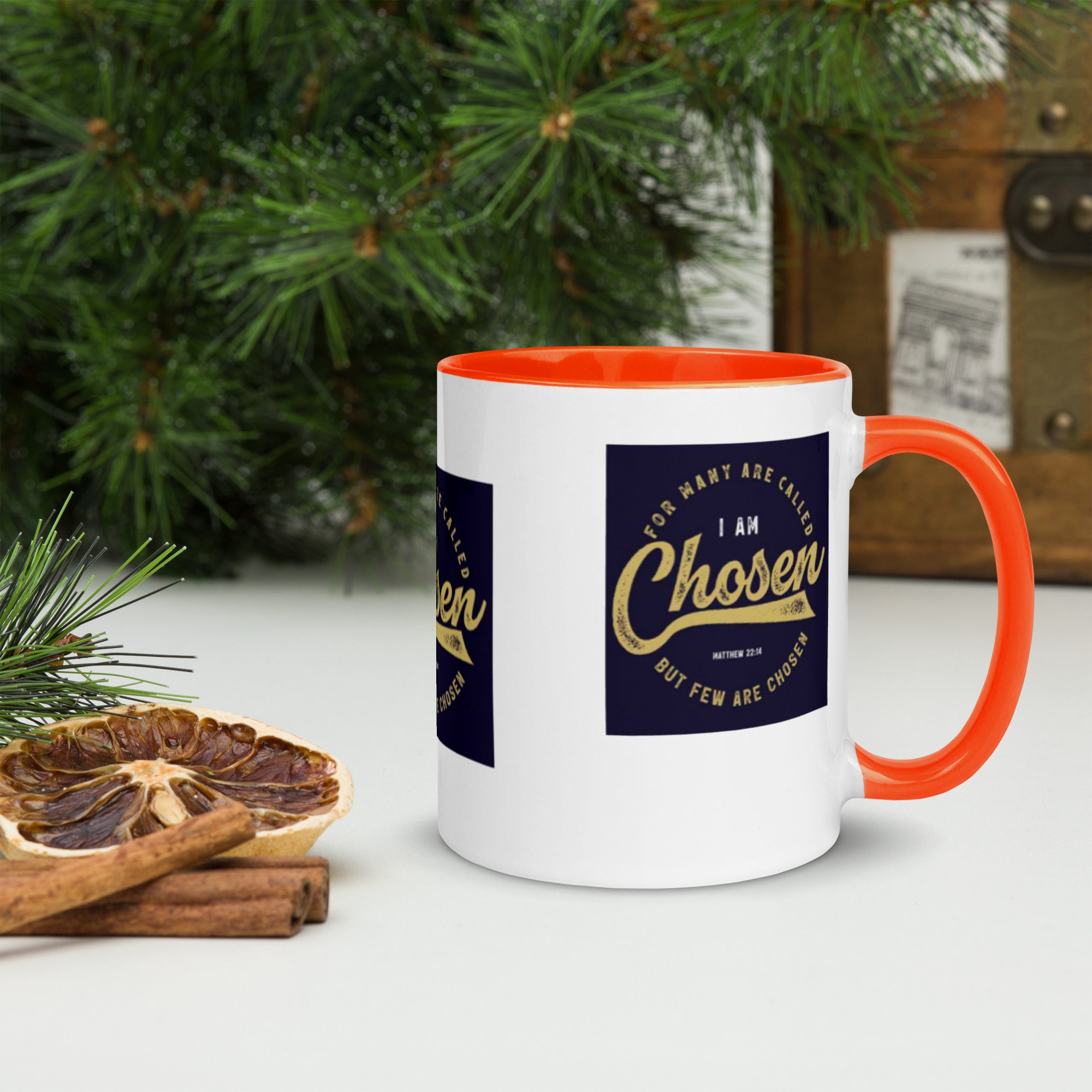 Custom Religious Coffee Mug with Color yellow gold  Inside