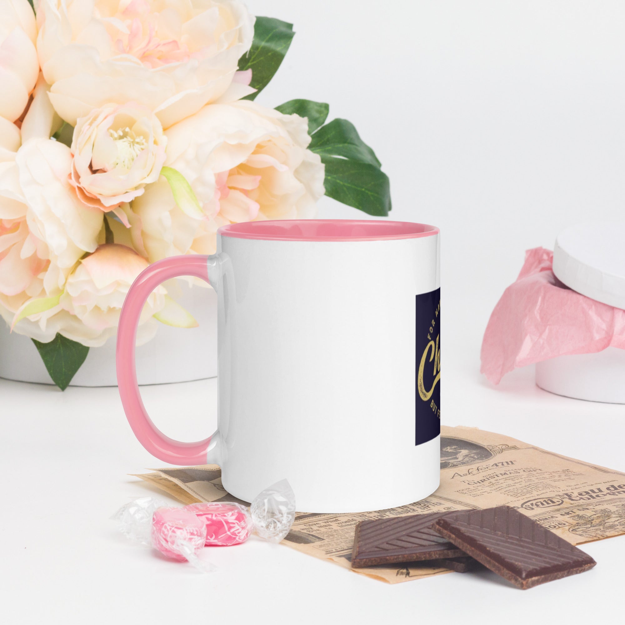 Custom Religious Coffee Mug with Color yellow gold  Inside