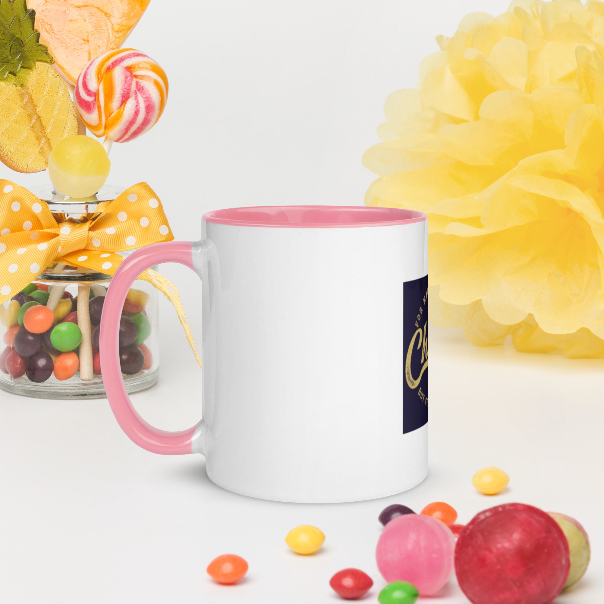 Custom Religious Coffee Mug with Color yellow gold  Inside