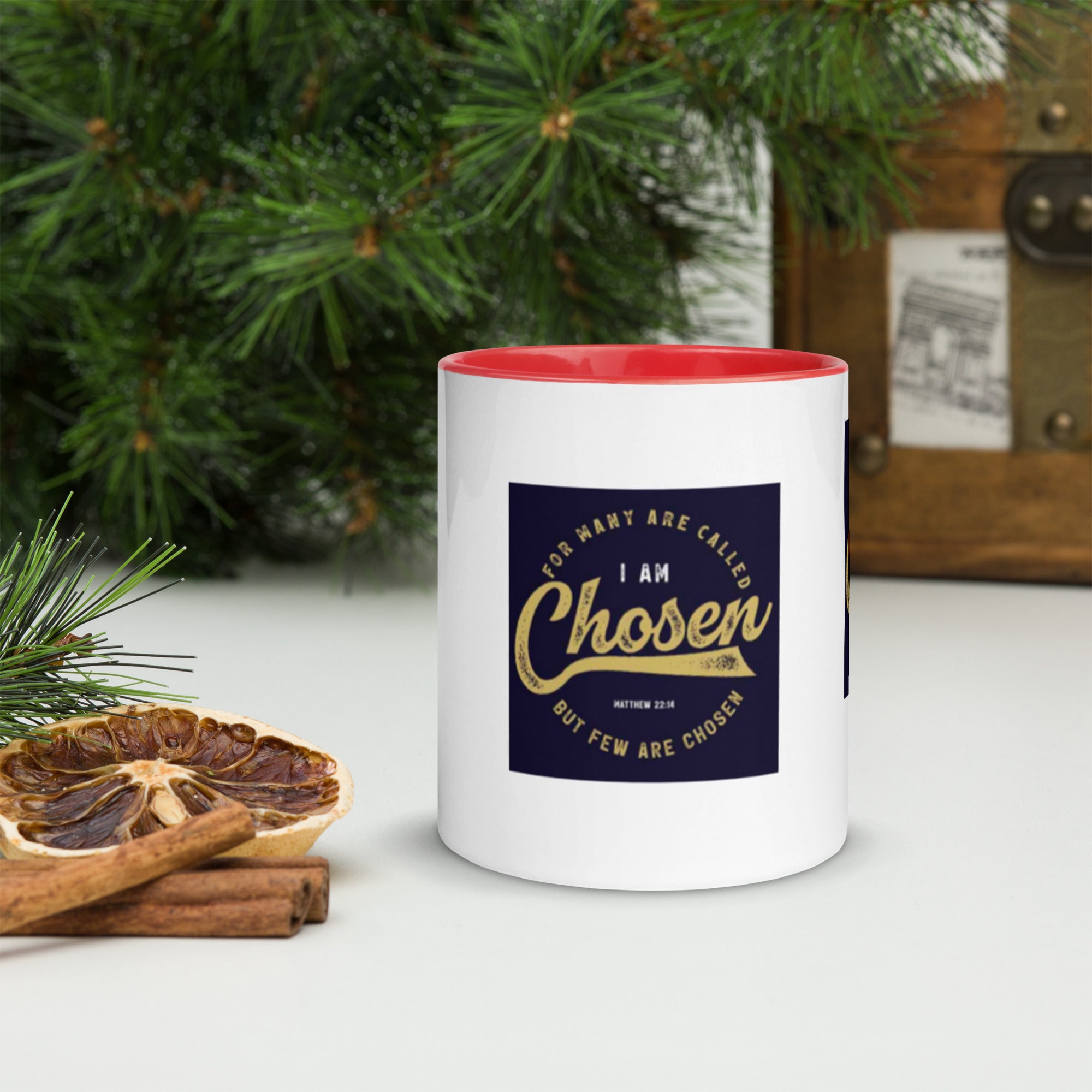 Custom Religious Coffee Mug with Color yellow gold  Inside