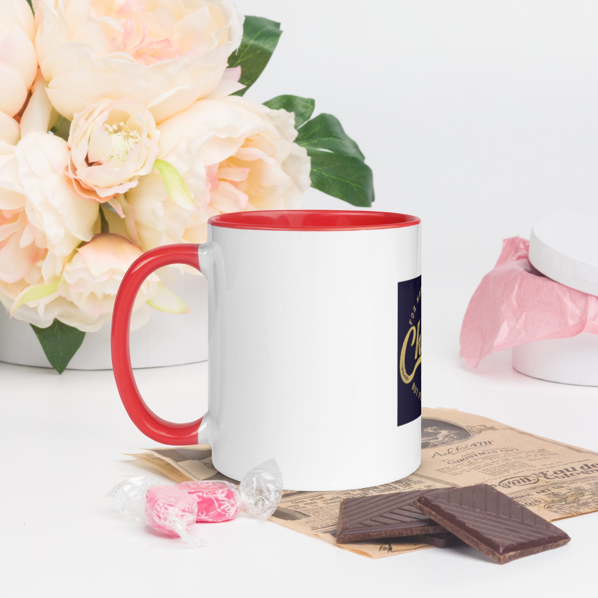 Custom Religious Coffee Mug with Color yellow gold  Inside