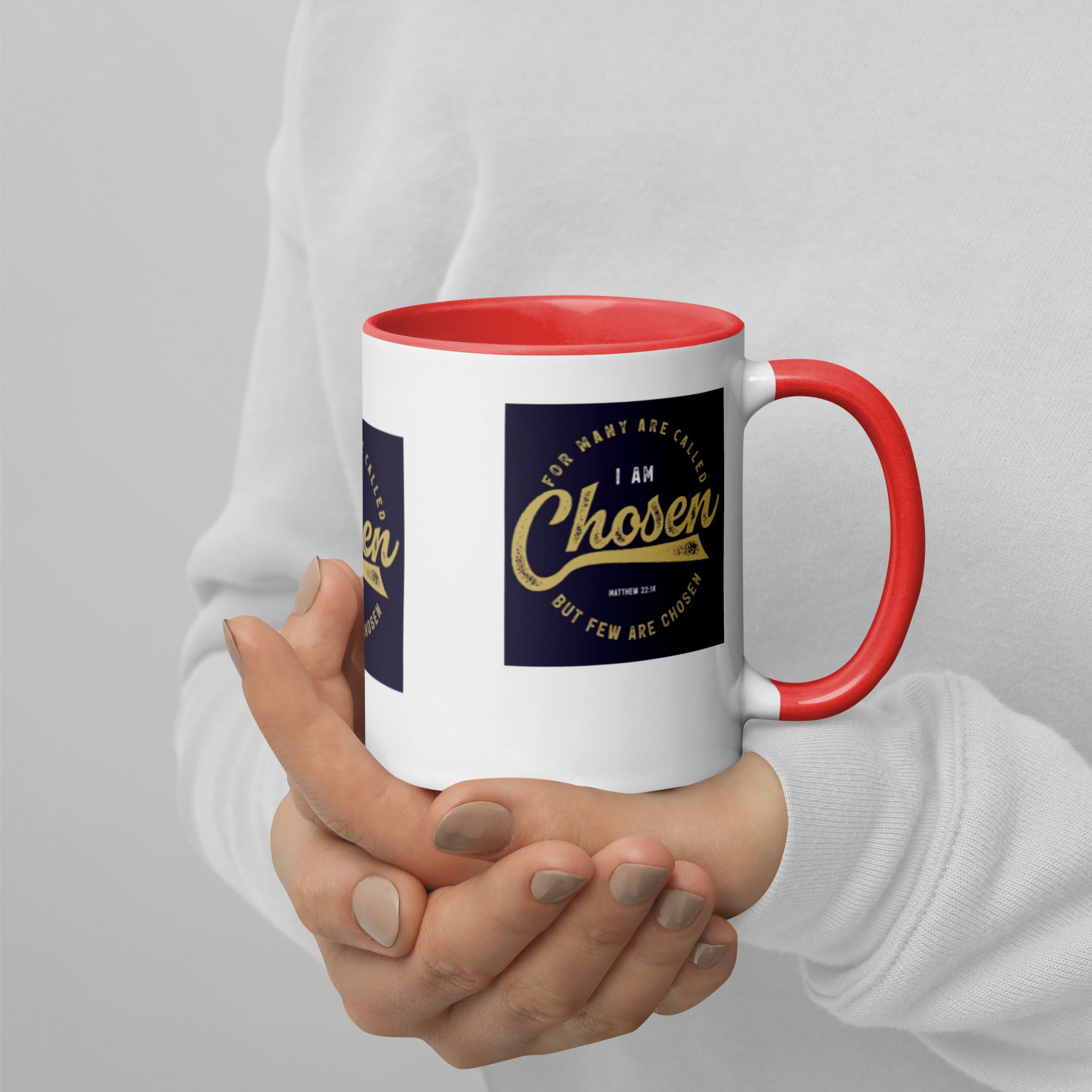 Custom Religious Coffee Mug with Color yellow gold  Inside