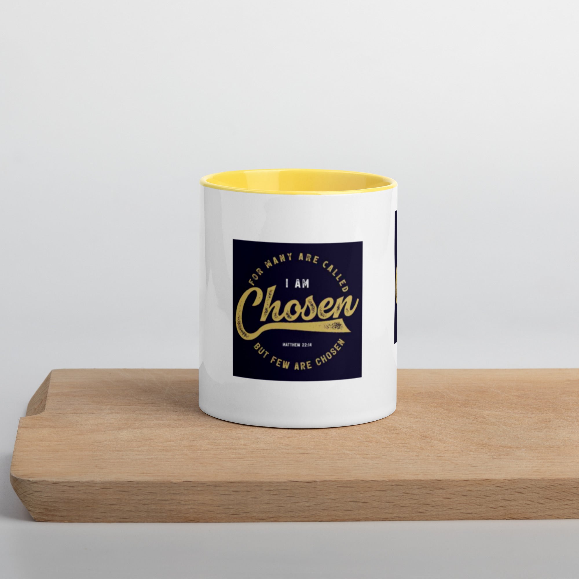 Custom Religious Coffee Mug with Color yellow gold  Inside