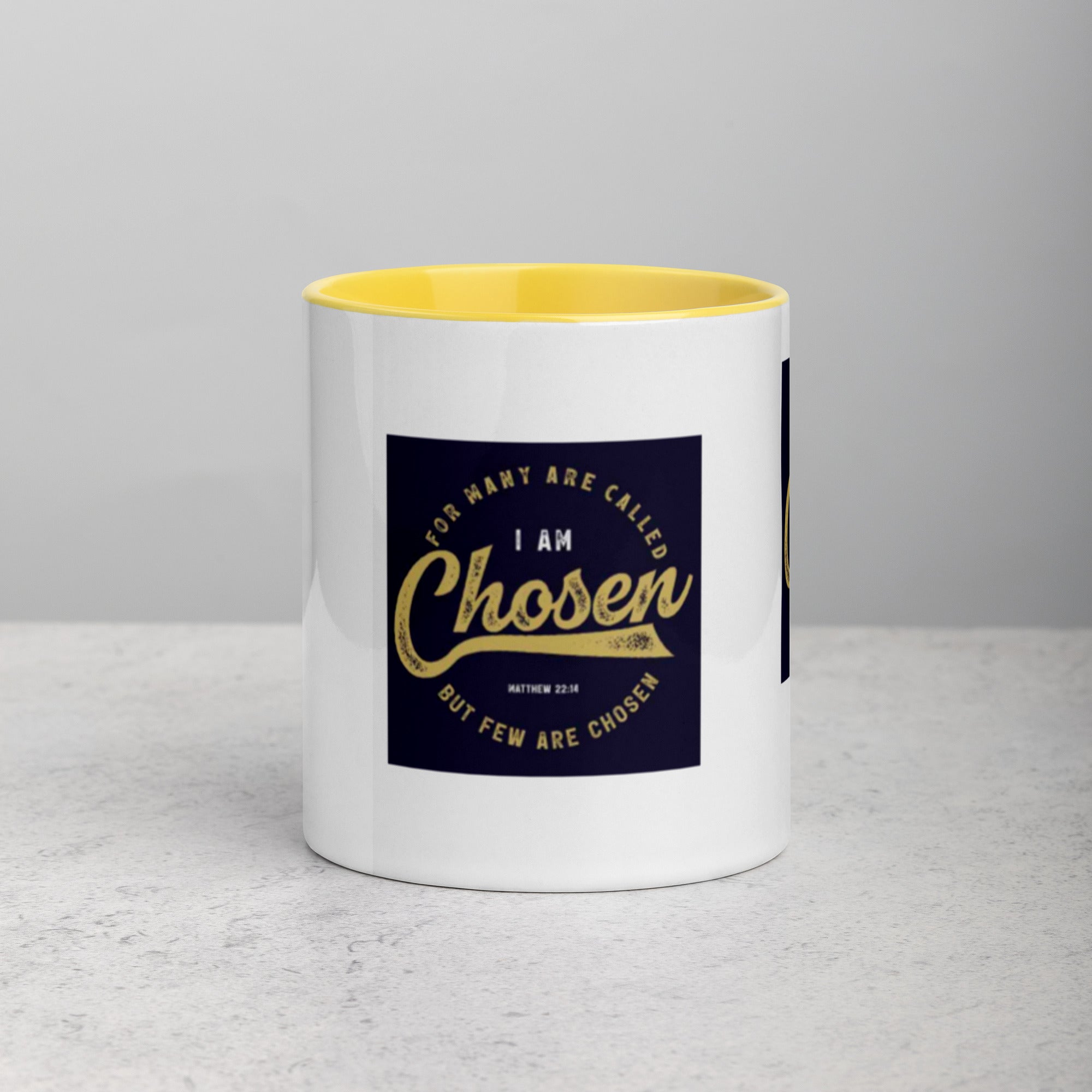 Custom Religious Coffee Mug with Color yellow gold  Inside