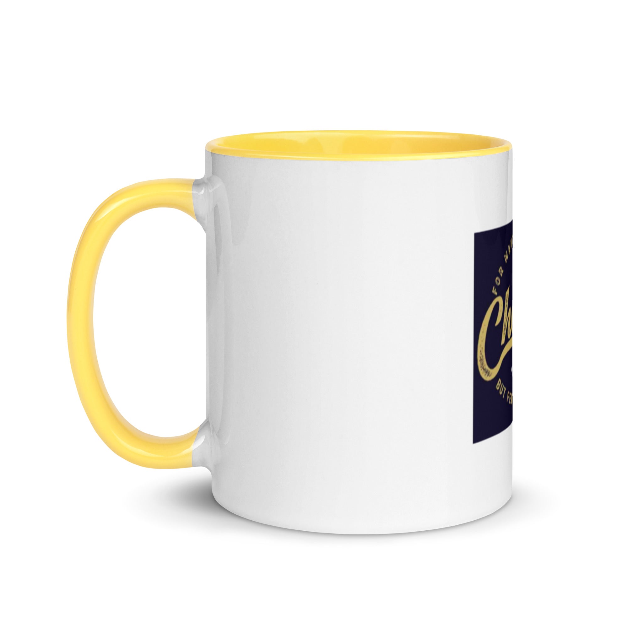 Custom Religious Coffee Mug with Color yellow gold  Inside