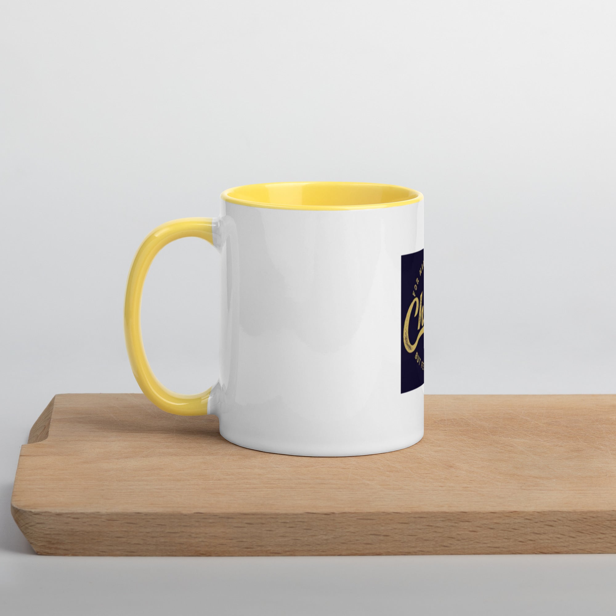 Custom Religious Coffee Mug with Color yellow gold  Inside