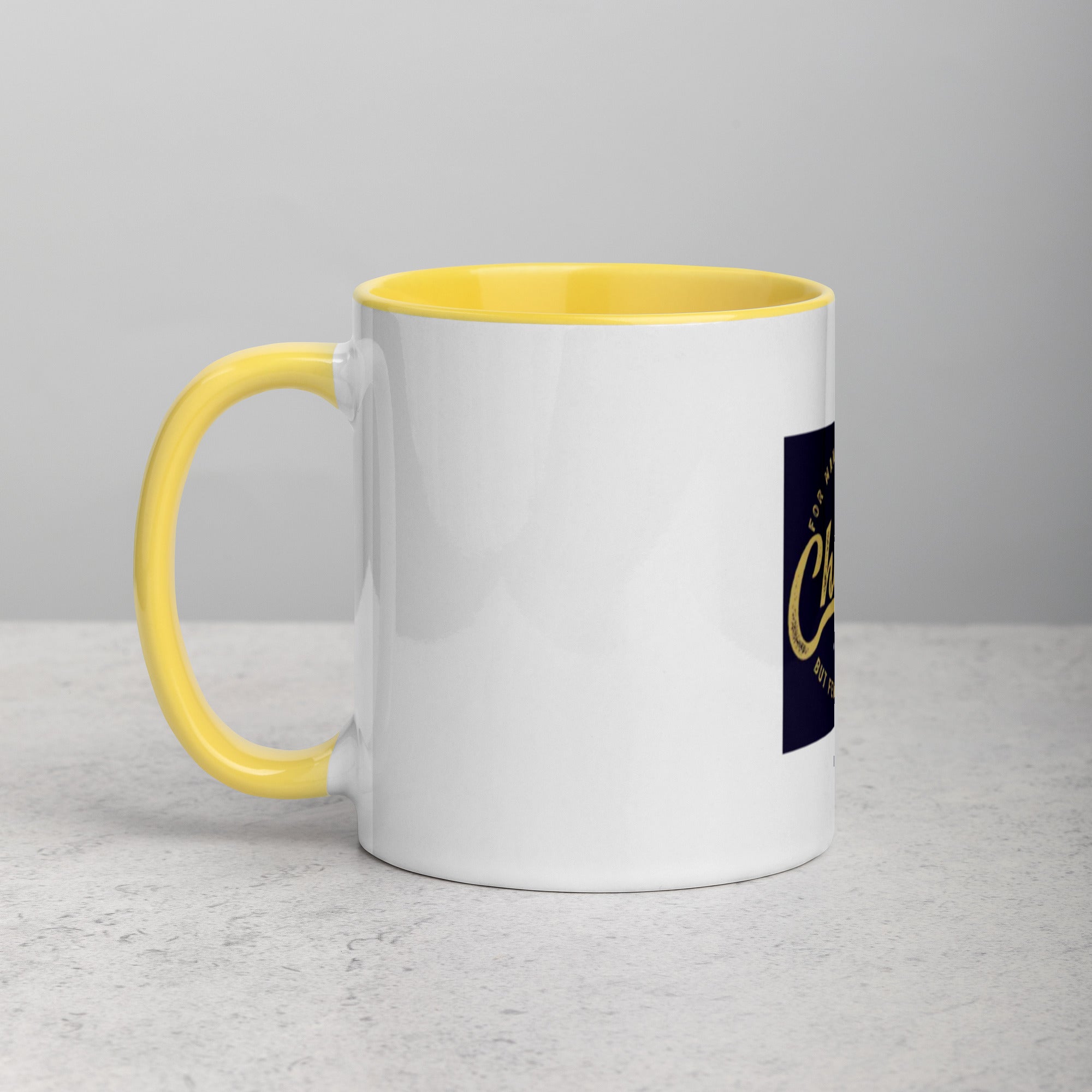 Custom Religious Coffee Mug with Color yellow gold  Inside