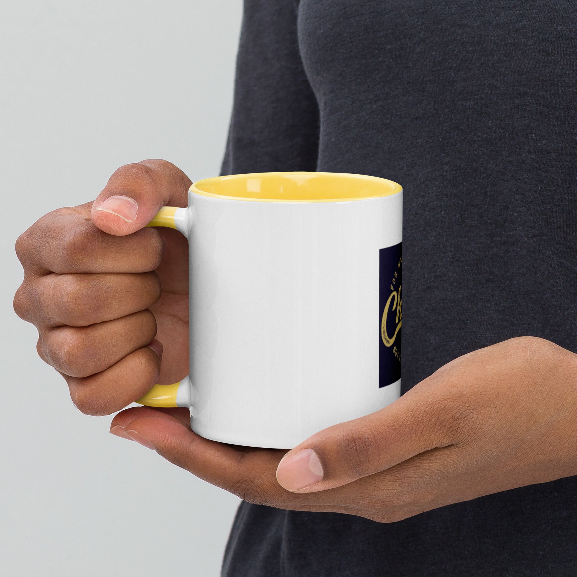 Custom Religious Coffee Mug with Color yellow gold  Inside