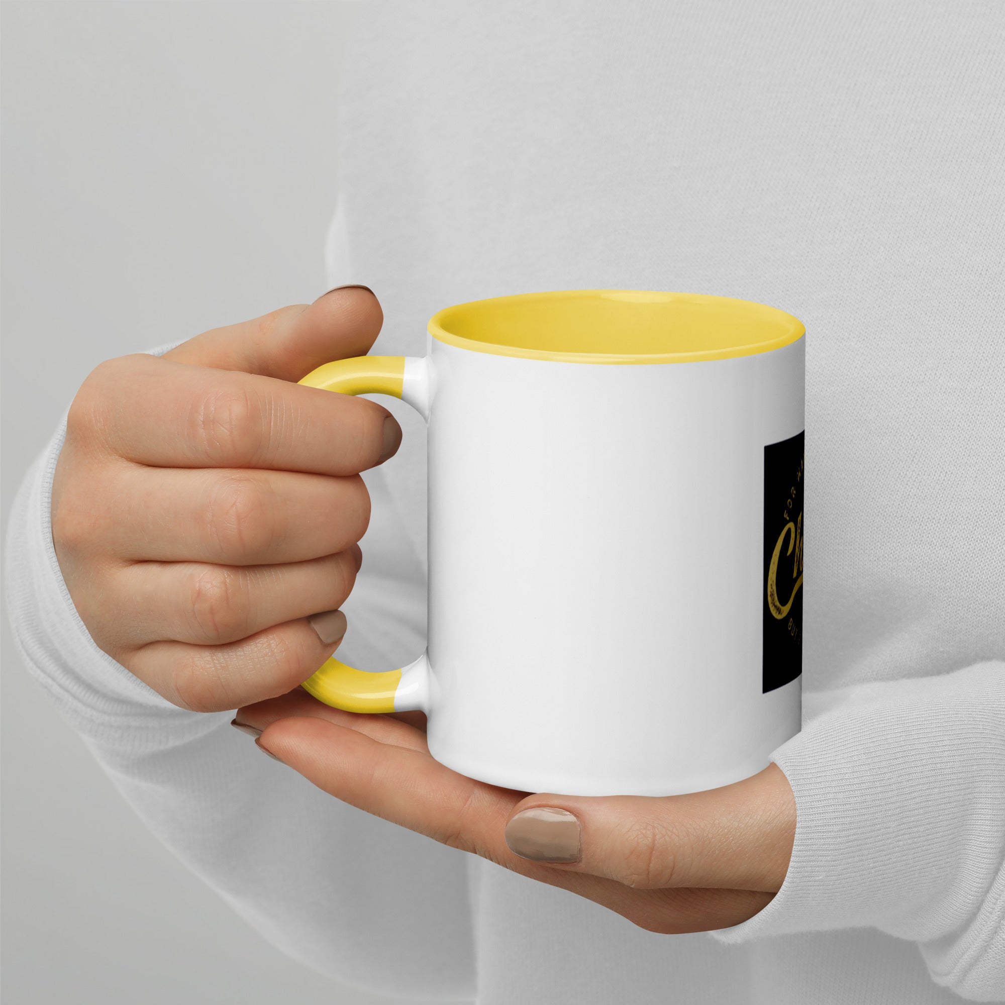 Custom Religious Coffee Mug with Color yellow gold  Inside