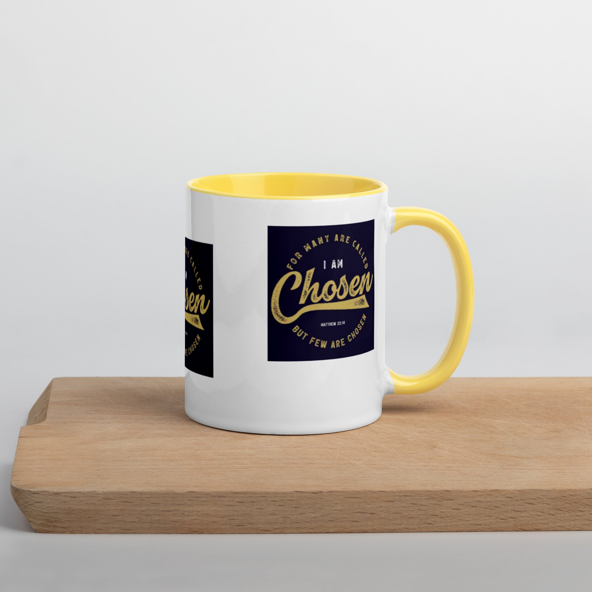 Custom Religious Coffee Mug with Color yellow gold  Inside